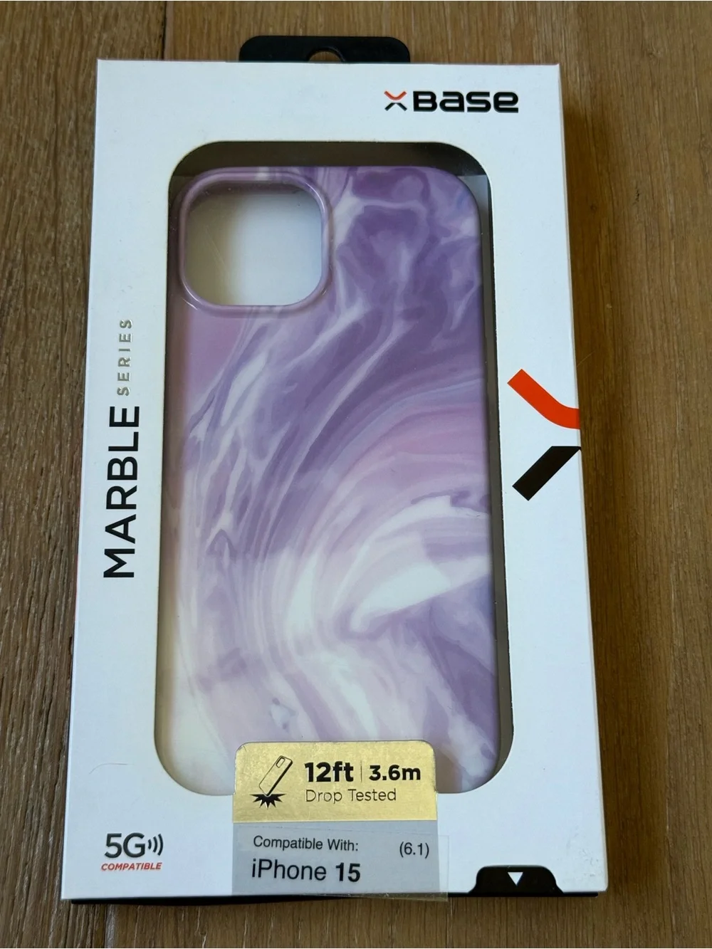 New xBase Marble Series Purple iPhone 15 or 6.1” Case purple swirl
